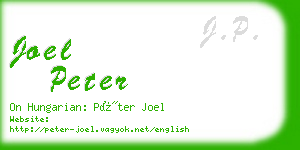 joel peter business card